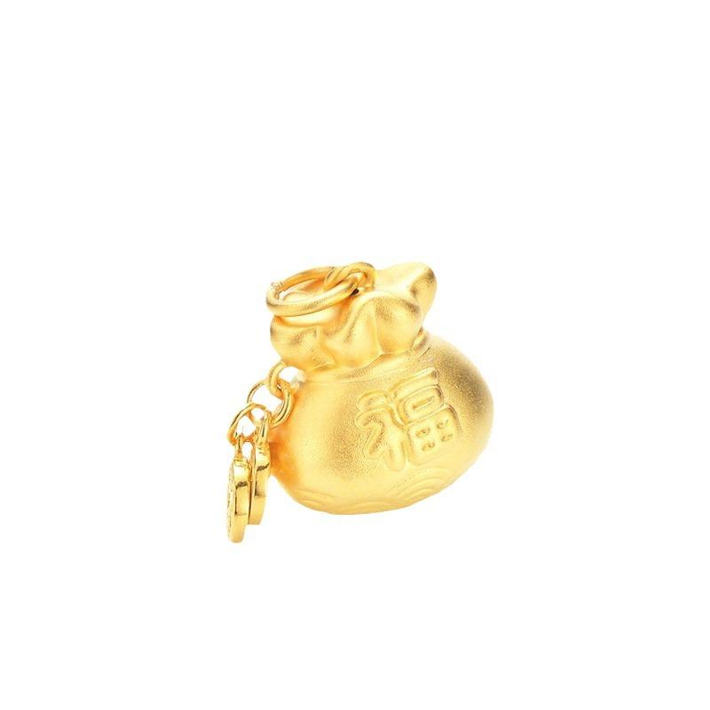 ネックレス レディース S999 シルバー 福袋 ペンダント 復古 和風 セーフロック 镶钻 福ロック 巾着袋