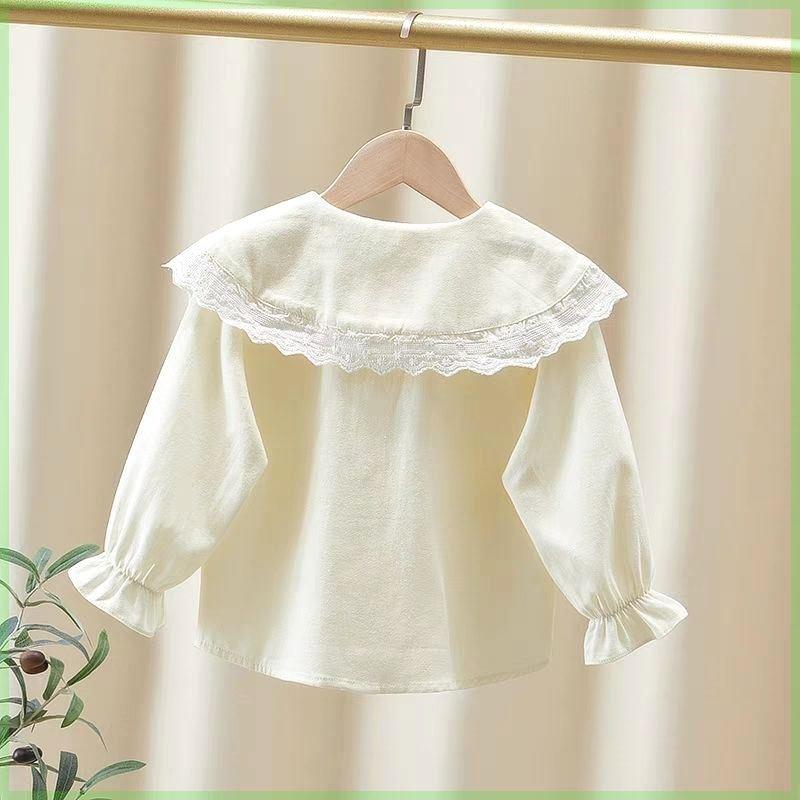 シャツ ガールズ 子供服 長袖 韓国版 かわいい 襟 トップス 春秋