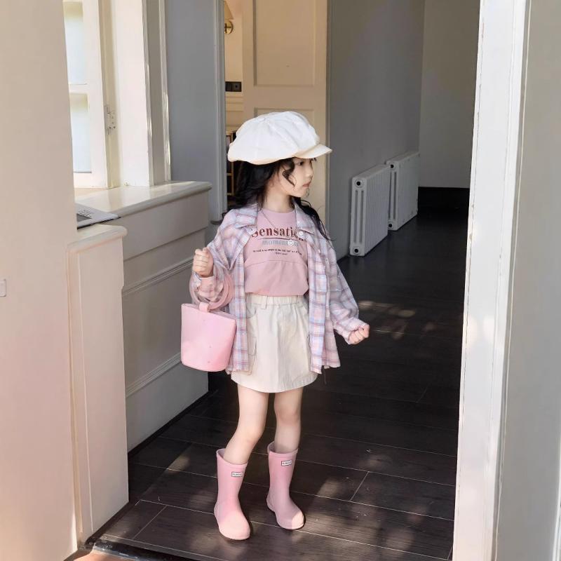 シャツ キッズ 子供 春物 長袖シャツ チェック柄 ゆるかわ トップス 春秋 洋風