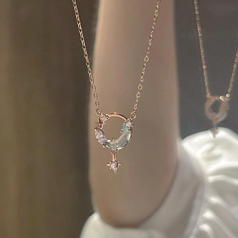 Chromium - ネックレス レディース ジルコニア 星 月 シルバー925 銀 スター ペンダント 高級感 小さめ プチプラ かわいい 上品