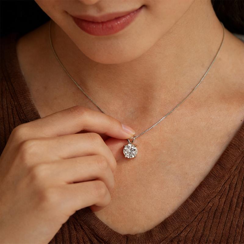 绿色 - ネックレス レディース シルバー925 プラチナメッキ モアッサナイト ペンダント シンプル 高級感 エレガント ファッション アクセサリー ジュエリー プレゼント ギフト