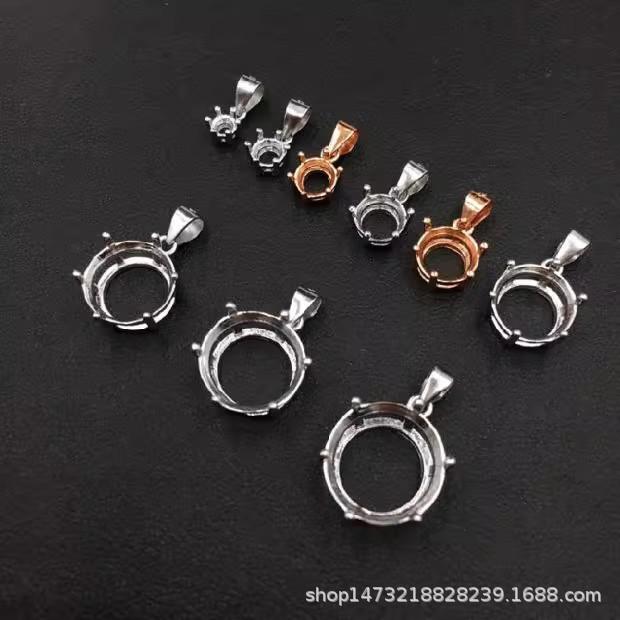 ネックレス レディース シルバー925 ペンダントトップ 空枠 3mm-20mm モアッサナイト ジルコニア 宝石 アクセサリー パーツ(4.0)