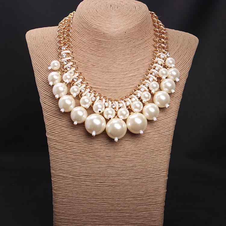 ネックレス レディース ファッション アクセサリー 多層 パール ジルコニア チョーカー 上品 エレガント 首飾り パーティー イベント(4.0)