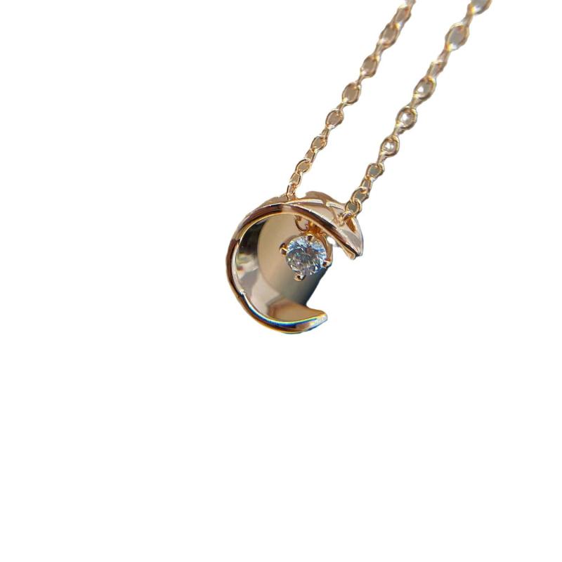 Other - ネックレス レディース 厚メッキ 18k 金 星 月 水晶 ジルコニア 鎖骨 五芒星 かわいい おしゃれ INS風 ラッキーアイテム