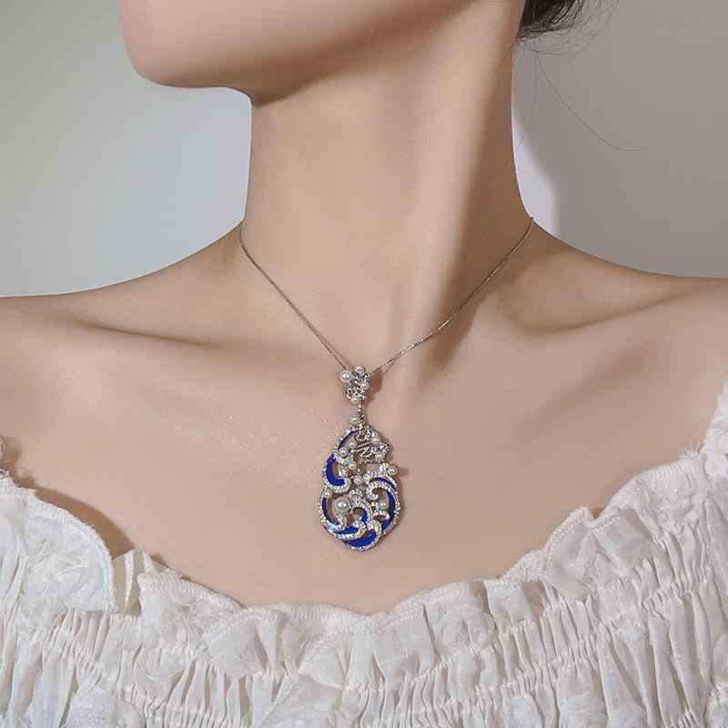 Yellow - ネックレス レディース ファッション アクセサリー ジュエリー 宝石 パール エナメル 琺瑯(ホウロウ) ドロップ オイル 電気メッキ加工 高級感 ラグジュアリー