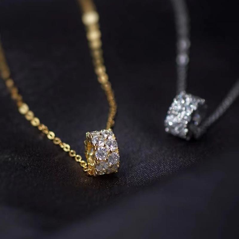 ネックレス レディース シルバー925 電気メッキ加工 ジルコニア 鎖骨チェーン 小さめ キラキラ 輝く 万華鏡 デザイン かわいい おしゃれ