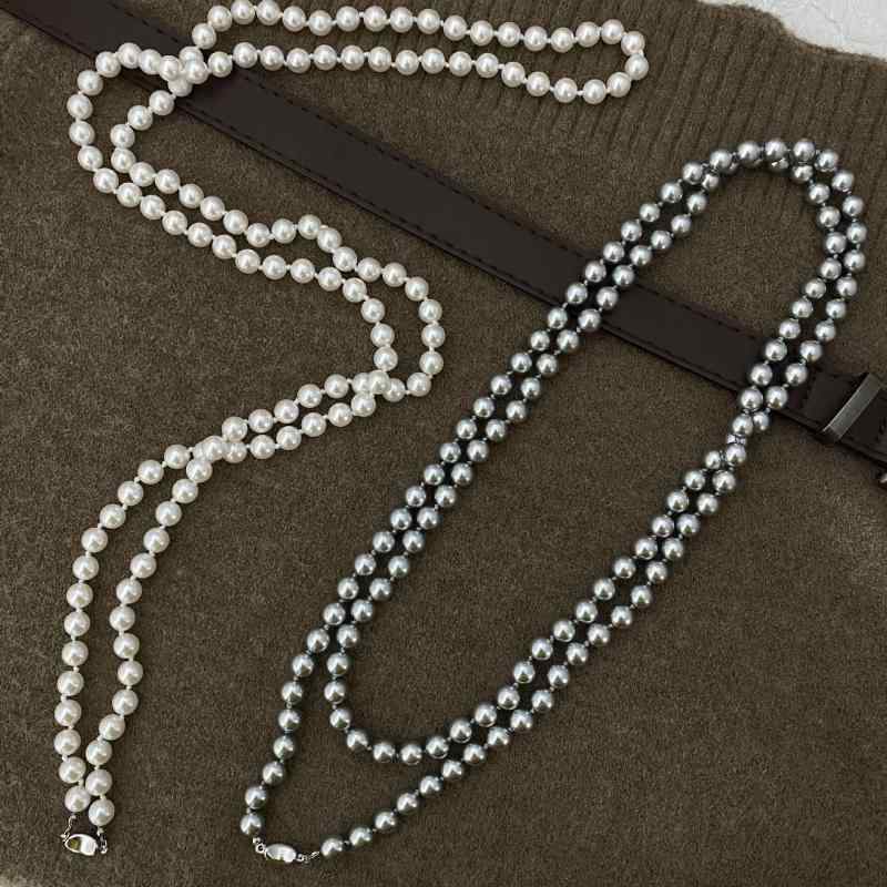 Pearl White - ネックレス レディース 高級感 パール デザイン レトロ エレガント 高見え 上品 ペンダント アレルギー対応 結婚式 パーティー