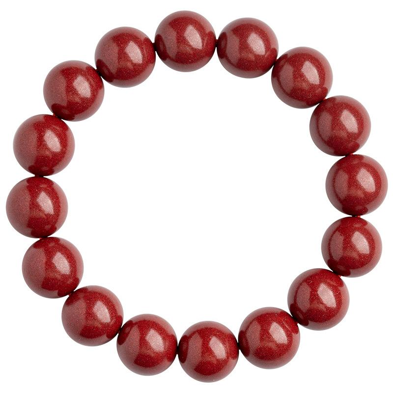 ブレスレット メンズ 男性用 天然石 朱砂 帝王紫金砂 丸玉 アクセサリー お守り ラッキーアイテム