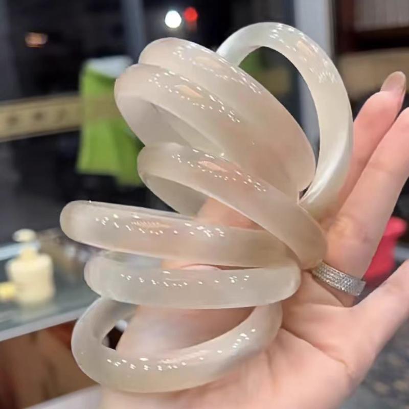 ブレスレット レディース 白月光 瑪瑙 バングル シャンパンゴールド 細身 猫目石 美人