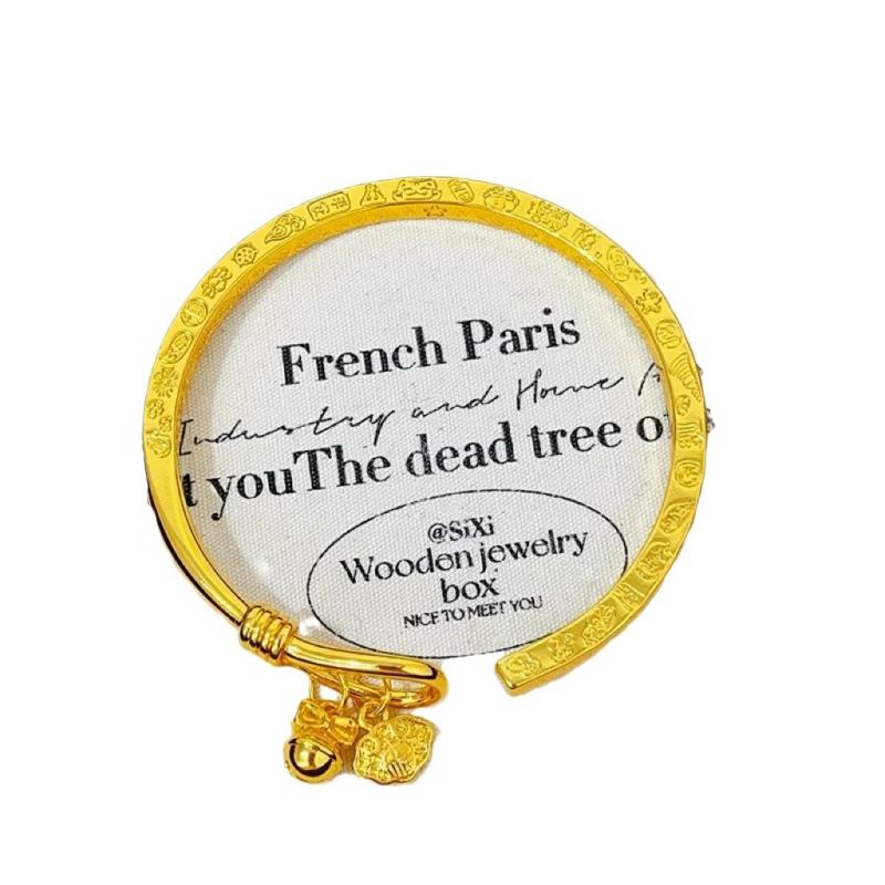 ブレスレット レディース 新中式 調節可能 バングル ラッキーアイテム アクセサリー ゴールドカラー 高保色