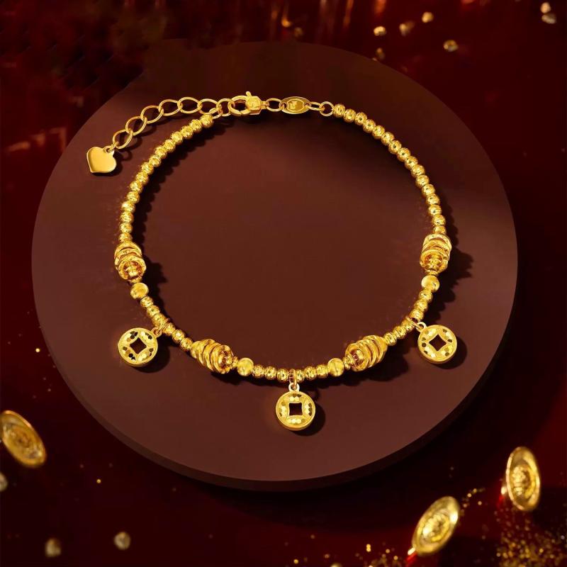 ブレスレット レディース ベトナムシャ金風 24kゴールドカラー アクセサリー ジュエリー 手 цепочка