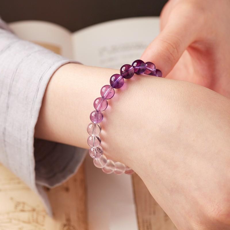 ブレスレット レディース ジルコニア 紫水晶 パープル ピンク系 グラデーション 高級感 かわいい 普段使い アクセサリー ギフト(4.0)