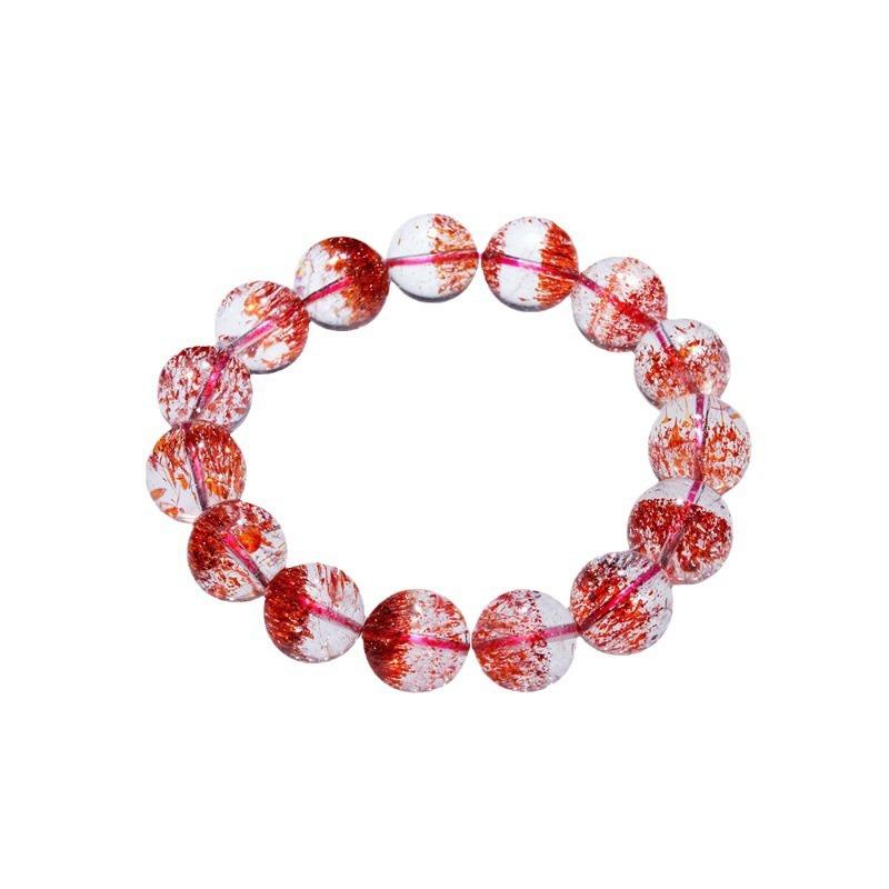 ブレスレット レディース 天然石 ゴールドストロベリークォーツ スーパーセブン 骨幹 水晶 パワーストーン 金運 ラッキーアイテム かわいい