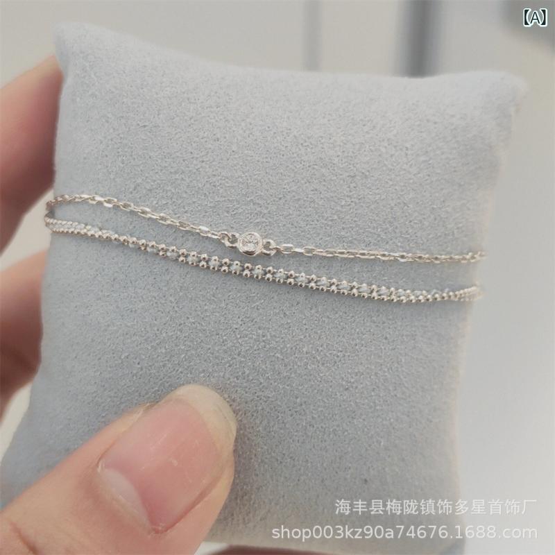 ブレスレット レディース ダブルレイヤー エレガント 華奢 女性 バレンタインデー ギフト プレゼント