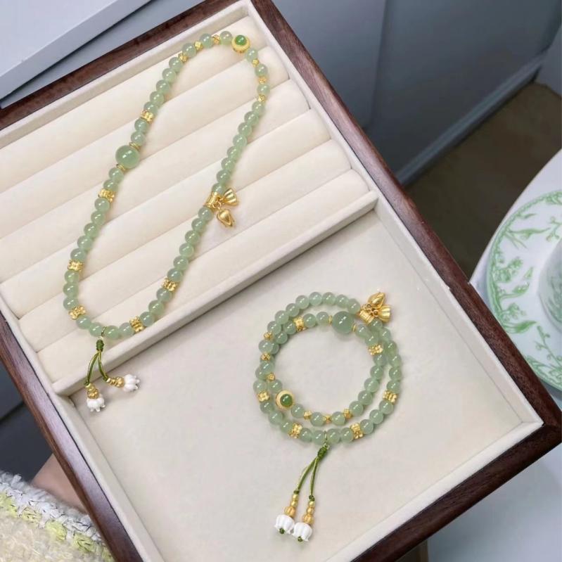 ブレスレット レディース レトロ デザイン スズラン 花 古法沙金 手 цепочка