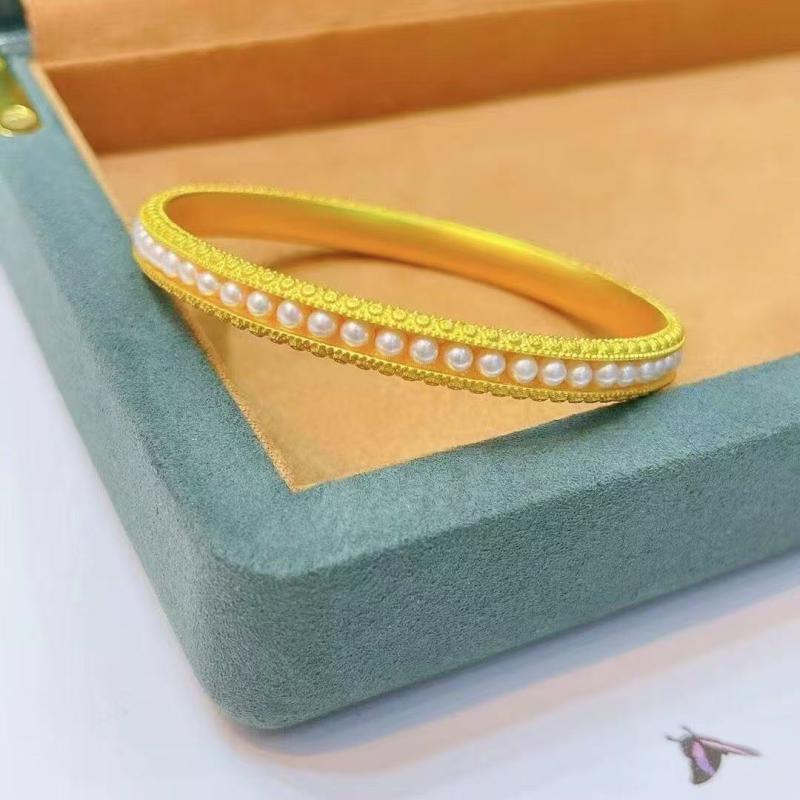 ブレスレット レディース 女性用 婉容貴妃同型 パール ジルコニア 銅メッキ 古法 手作り お母さん プレゼント ギフト