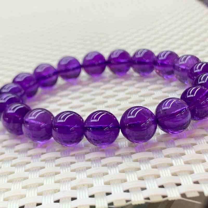 ブレスレット レディース 水晶 ウルグアイ産 シングル クリスタル 数珠 天然石 可塘世家 幾何学模様