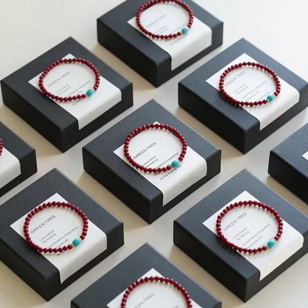 ブレスレット レディース s925 天然朱砂 高品質 ターコイズ 紫金砂 中華風 手 цепочка