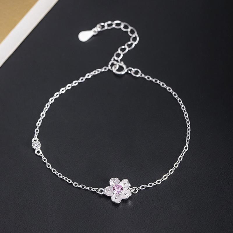 ブレスレット レディース s925 シルバー 森ガール 桜 花 フラワー 手飾り 手作り ハンドメイド アクセサリー かわいい おしゃれ ギフト プレゼント
