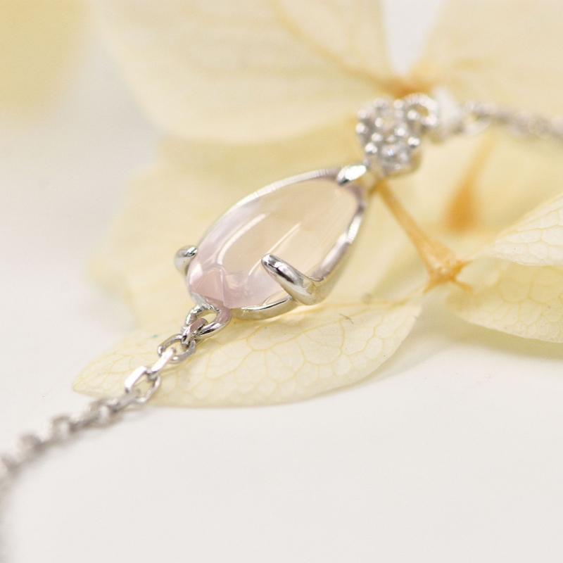 アクセサリー レディース S925 シルバー ブレスレット 桜 ピンク 水晶 ラッキーアイテム ジュエリー 手飾り プレゼント ギフト かわいい