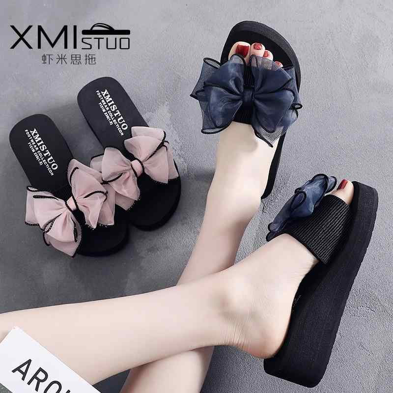 サンダル レディース 厚底 ビーチサンダル 蝶 花柄 スリッパ 坡跟 サンダル 滑り止め 女性用