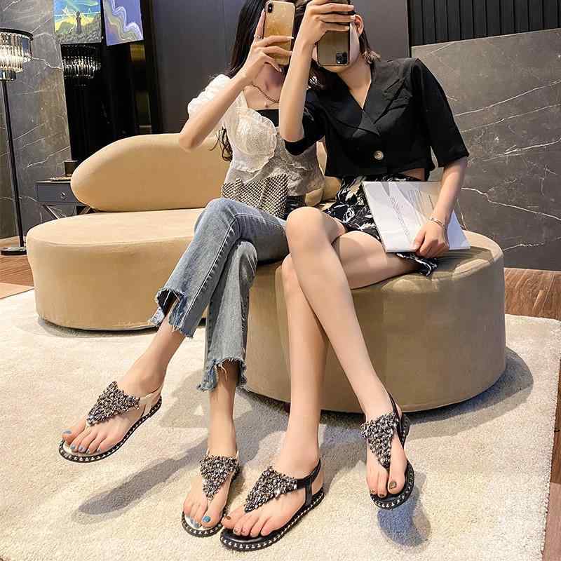 サンダル レディース 大きいサイズ ローマ風 フラット ぺたんこ ラインストーン 普段使い かわいい お..