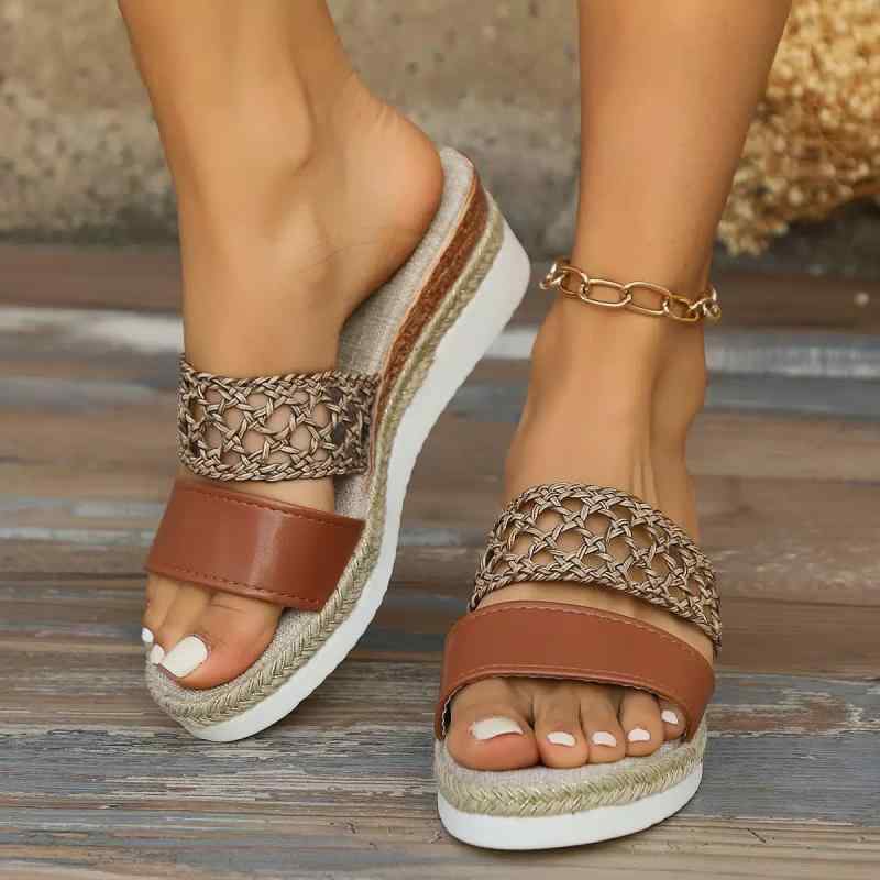 サンダル レディース 魚口 厚底 麻縄 欧米風 大きいサイズ 43