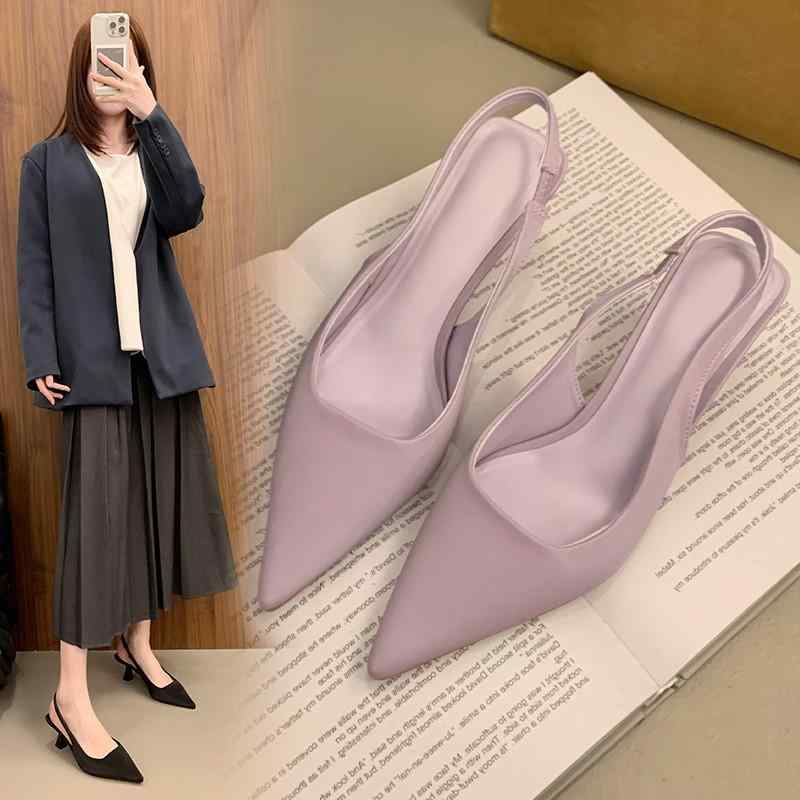 サンダル レディース ハイヒール ピンヒール ポインテッドトゥ 韓国風 仕事用 パンプス ミュール 春夏