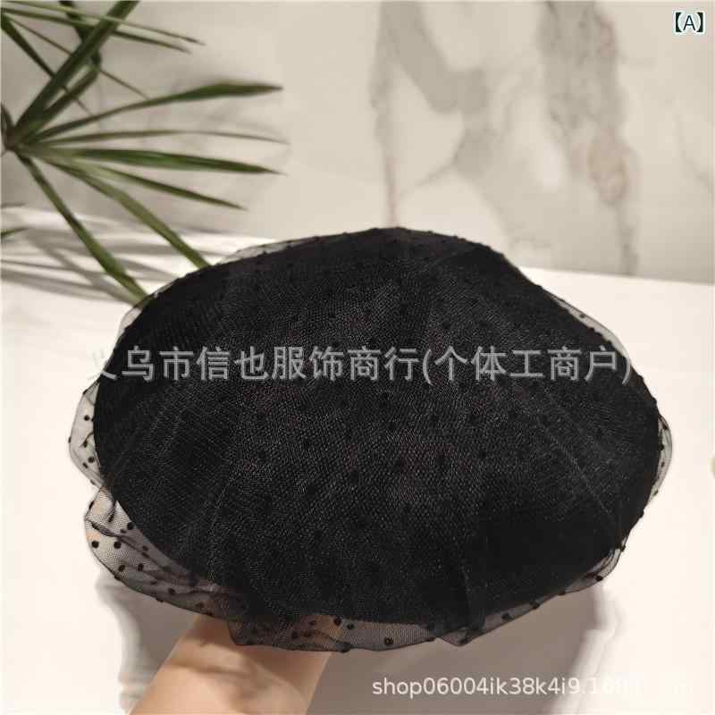 帽子 レディース ベレー帽 デザイナー メッシュ 春夏 小顔効果 画家帽 八角帽 キャビンアテンダント風