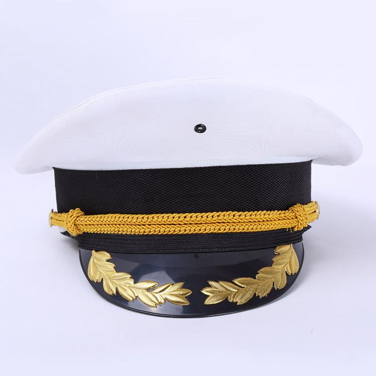 帽子 大檐帽 平天帽 常服 正装 礼仪帽 乐队演出 制帽 黒 白