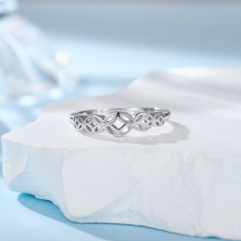 指輪 レディース S925 銀製 ラッキーアイテム 無名指 シルバーリング 電気メッキ加工