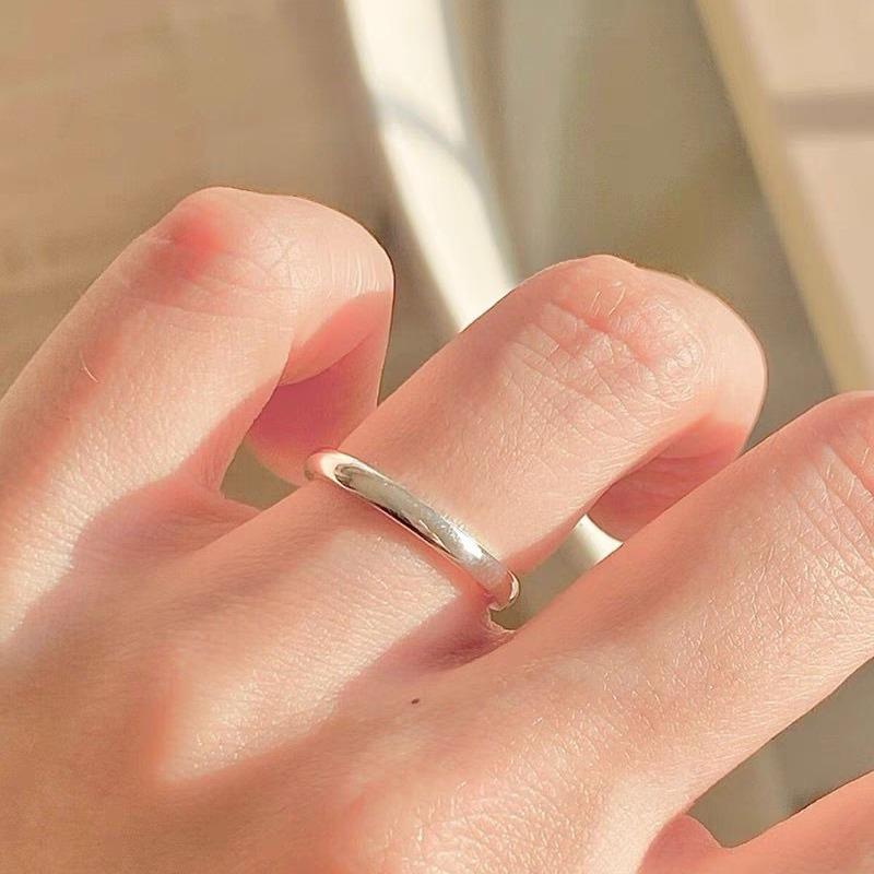 指輪 レディース シルバー999 豪華感 ペアリング シンプル 素 кольцо アレルギー対応 刻印 ラッキーア..