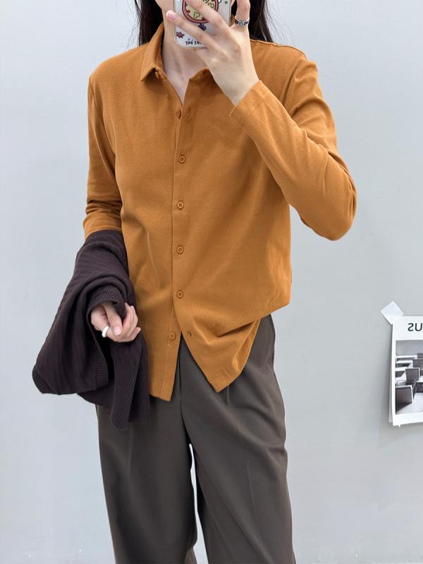 樂天商城 - シャツ レディース 無地 長袖 オフィスカジュアル 通勤 きれいめ 高見え ストレッチ おしゃれ 春秋