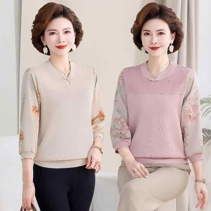 シャツ レディース 春夏 ゆったり 雪紡 シフォン トップス ブラウス Tシャツ カットソー ママ ミセス 婦人服 普段使い かわいい おしゃれ