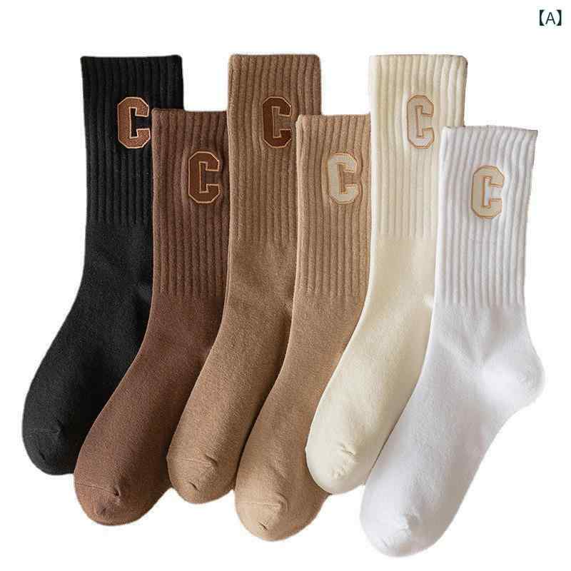 靴下 レディース 春秋 中筒 ソックス 綿 混 無縫製 通気 吸汗 スポーツ 長め
