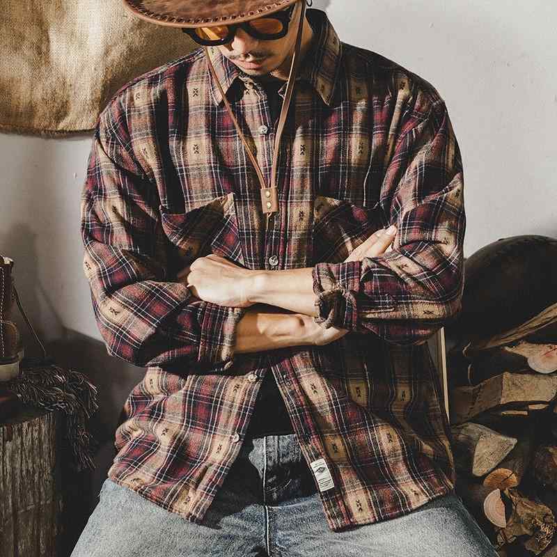 Short Sleeves （Shape Holding） - シャツ メンズ 男性用 長袖シャツ クラシック レトロ チェック柄 ネルシャツ カジュアルシャツ 春秋 秋冬 起毛 暖かい