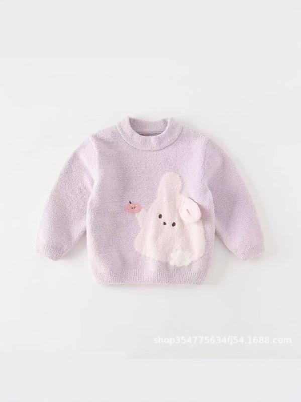 ニット キッズ 秋冬 女児 ニットセーター 厚手 トップス 冬物 子供服 ハーフ起毛 ベビー服 かわいい 普段使い