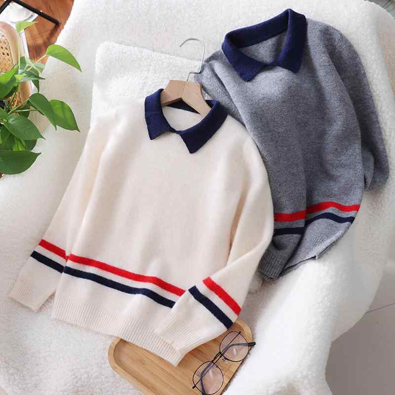 ニット・セーター キッズ 男女兼用 子供服 ウール100% 厚手 ニット プルオーバー セーター 中大 детская ニット カシミヤ セーター インナー