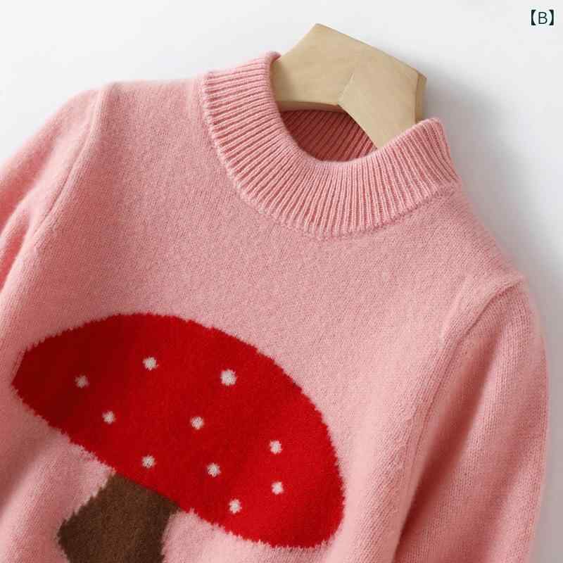 ニット キッズ 子供用 100% 羊毛 カートーン 厚手 セーター かわいい 秋冬 あったか