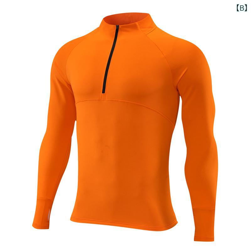 Tシャツ 男性用 スポーツウェア ランニング 長袖 指穴付き トレーニング ウェア 速...