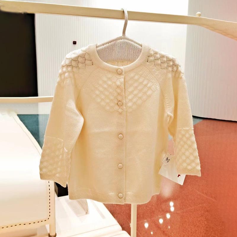 カーディガン ベビー キッズ ニット 長袖 アウター 子供 男女兼用 羊毛 鱗模様 秋冬 あったか かわいい お洒落 羽織り 上着