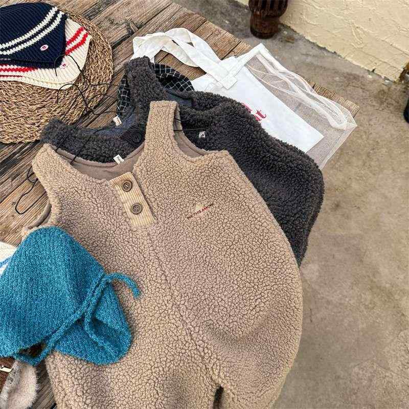 パンツ キッズ 秋冬 裏起毛 サロペット 女児 男児 冬 ベビー ズボン 綿