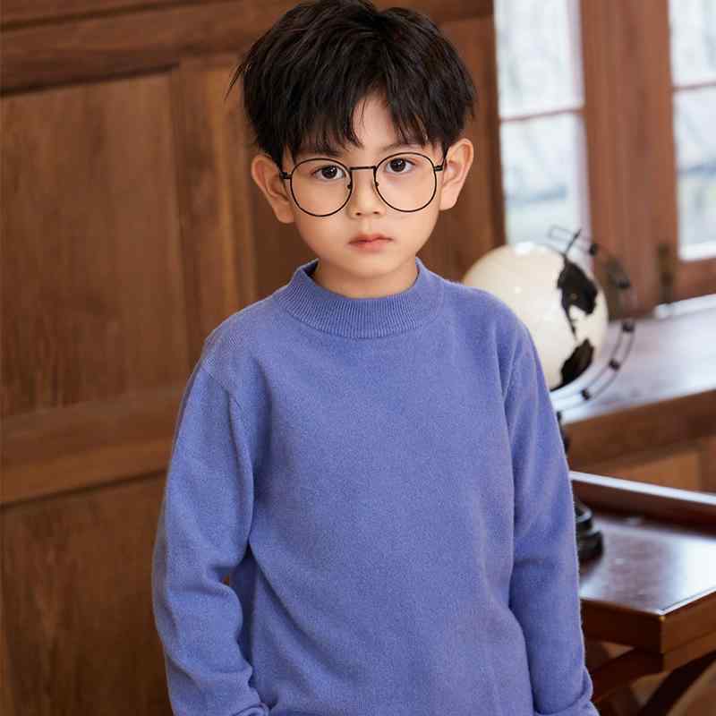 ニット キッズ 子供 大童 男女兼用 ウール トップス セーター プルオーバー ハーフネック 羊毛 羊绒 秋冬 あったか 防寒 インナー