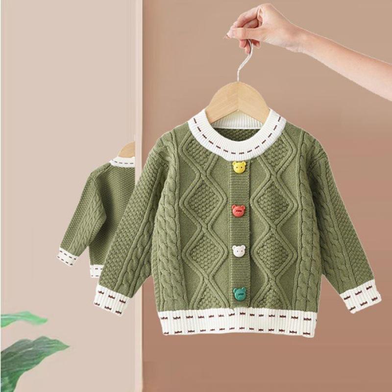 ニット 子供服 男の子 シングルブレスト セーター 冬物 韓国風 丸首 ニットセーター 子供 冬服 毛糸 ニット あったか