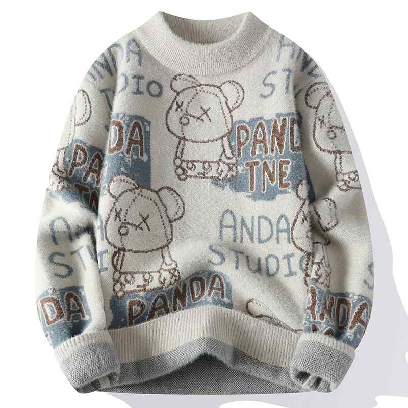 ニット メンズ 水貂绒 セーター 秋冬 加绒 厚手 トップス 大童 中学生 高校生 防寒 あったか インナー