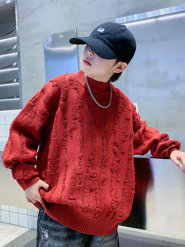 ニット キッズ 男の子 裏起毛 セーター 子供服 冬服 厚手 トップス ボーイズ 暖かい 防寒 お正月 初詣