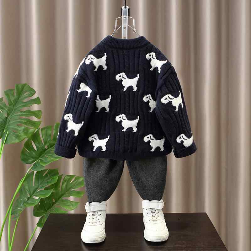 ニット キッズ 男の子 セーター 冬用 厚手 毛糸 あったか インナー トップス 子供服