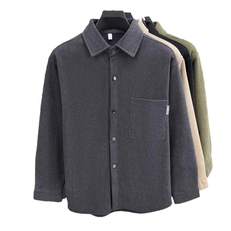 Short Sleeves （Shape Holding） - シャツ メンズ 男性用 長袖 秋冬 起毛 暖か 保温 高級感 抗シワ 皺防止 スリム 伸縮性 ビジネス カジュアル