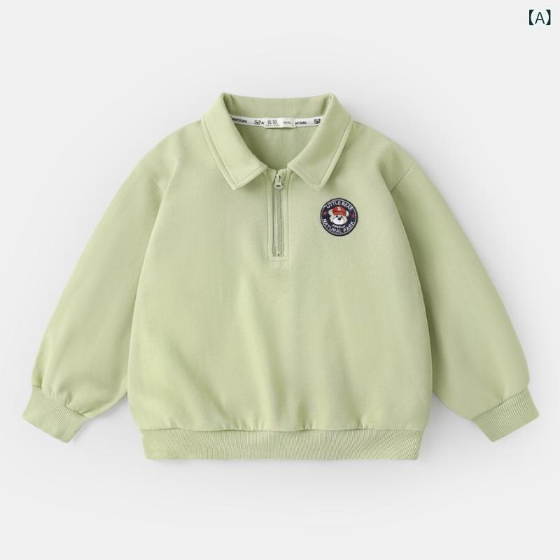 ポロシャツ キッズ 男の子 春物 子供服 ベビー服 トップス スプリング 秋物 カットソー 長袖 かわいい[ "・性別: 男", "・スタイル: カジュアル", "・対象年齢: 中小童(3~8歳、100~140cm)", "・シーズン: 春秋", "・柄: ストライプ", "・厚さ: 普通", "・袖丈: 長袖", "・留め具: プルオーバー", "・フード: なし", "・素材: 綿", "・主な素材の含有量: 75%", "・安全レベル: B", "・色: 草グリーン, 白ブルー", "・対応身長: 90cm, 100cm, 110cm, 120cm, 130cm, 140cm", "・カテゴリ: 子供用トレーナー"]