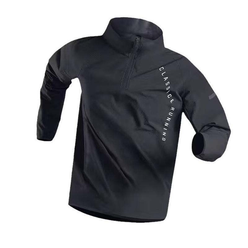 Other - Tシャツ メンズ 男性用 長袖 スポーツ トップス ランニングウェア 裏起毛 暖かい ハーフジップ トレーニング ウェア
